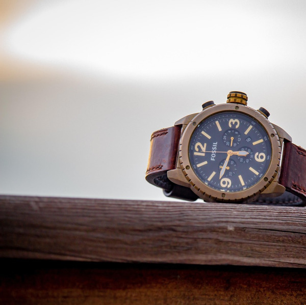 chronograph wrist watch close-up