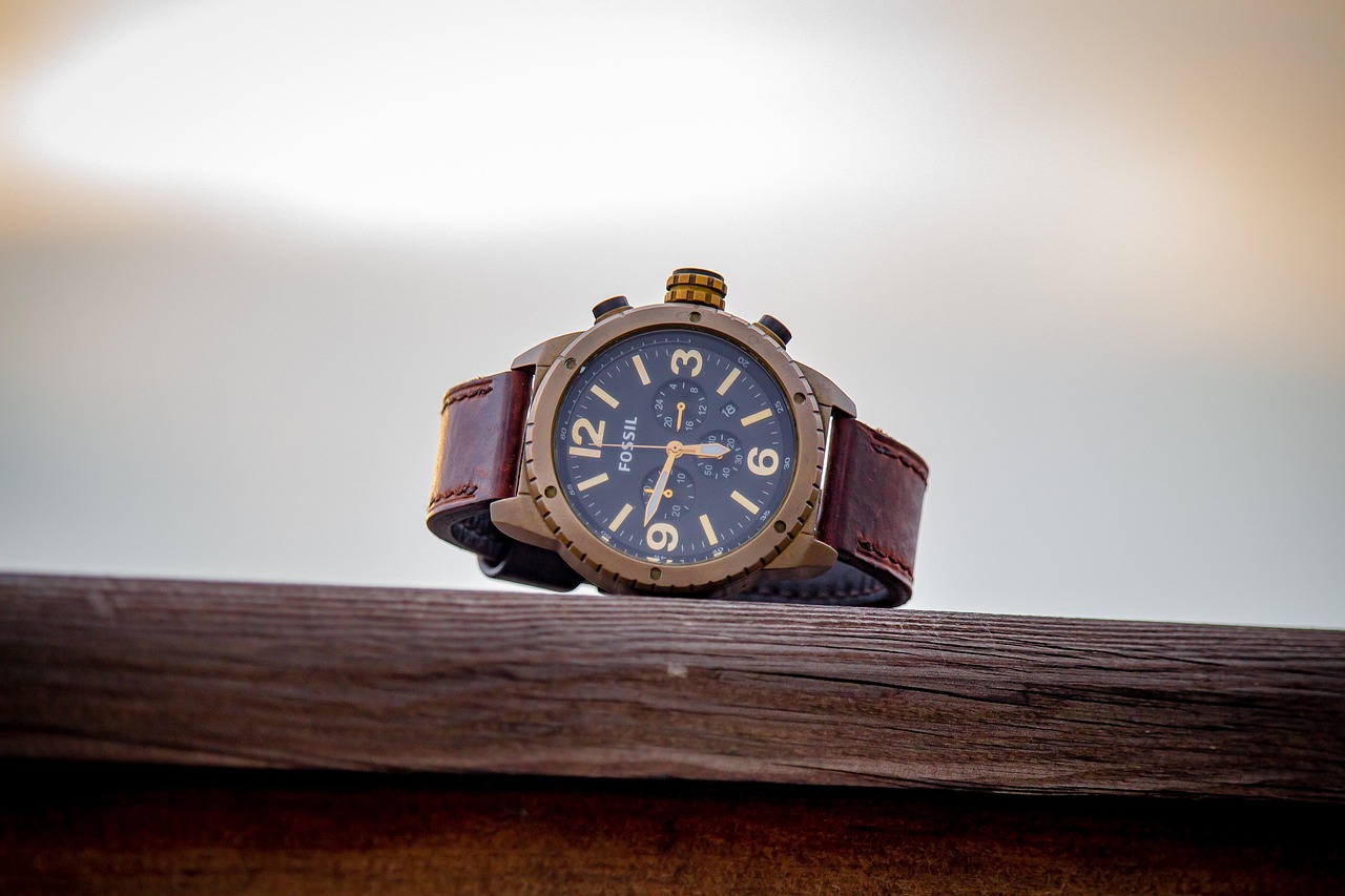 Chronograph wristwatch closeup