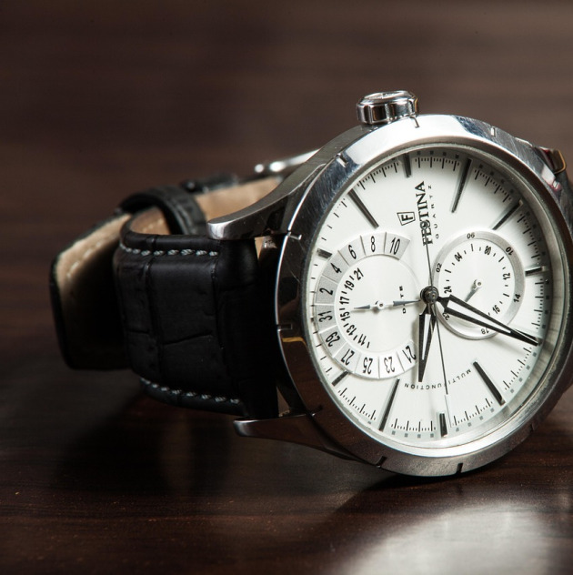 luxury watch wrist shot black dial